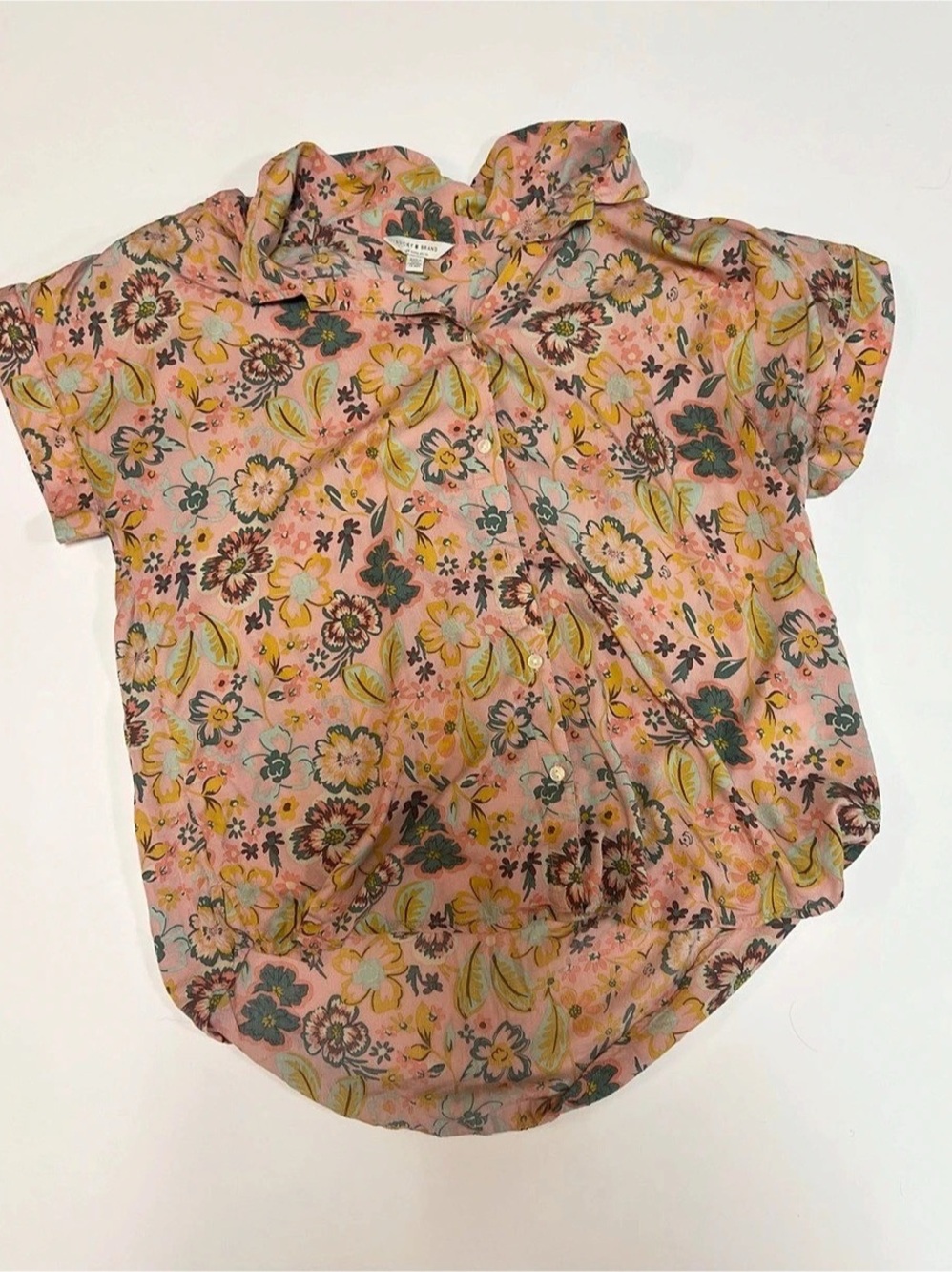 Lucky Brand Floral Button Front Shirt in Pink